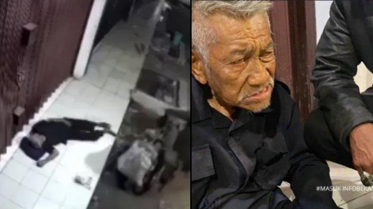 Kursi roda milik kakek disabilitas di bekasi dicuri saat tidur di emperan toko.