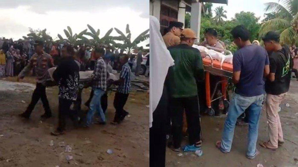 JENAZAH KORBAN PEMBUNUHAN - Lima jenazah sekeluarga yang menjadi korban pembunuhan sadis di Desa Babulu Laut, Kecamatan Babulu, Kabupaten Penajam Paser Utara (PPU), Kalimantan Timur tiba di rumah duka, Selasa (6/2/2024) sore.