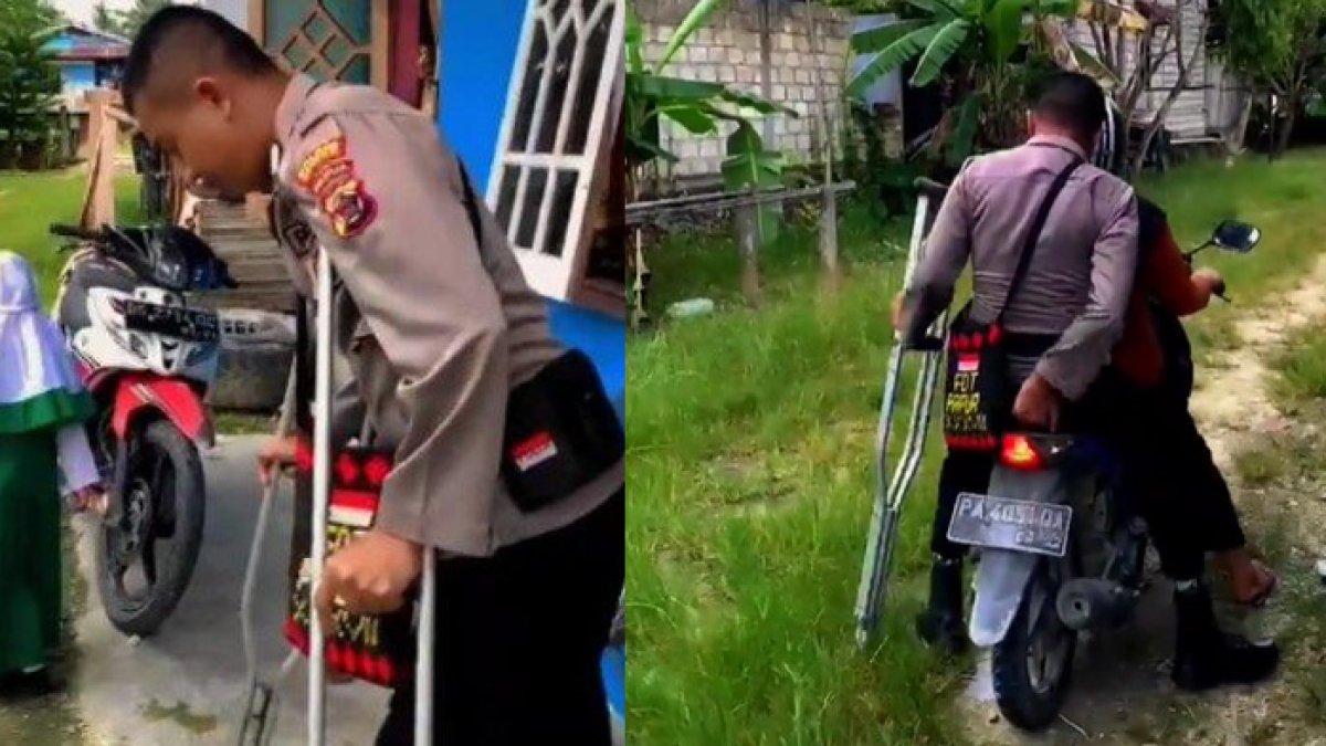 Lumpuh karena kecelakaan, Brigpol Zulfikar tetap bekerja