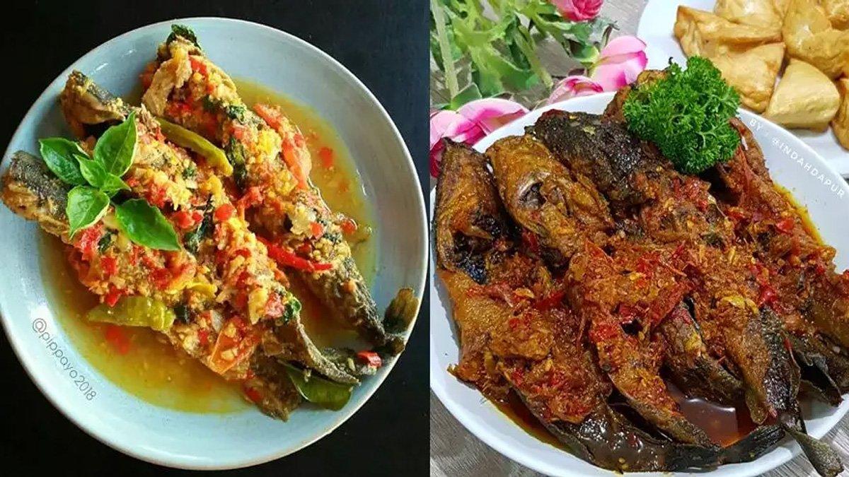 Makanan dengan bahan dasar ikan lele.