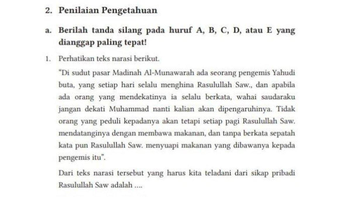 Mari simak kunci jawaban soal PAI kelas 12 SMA, Contoh