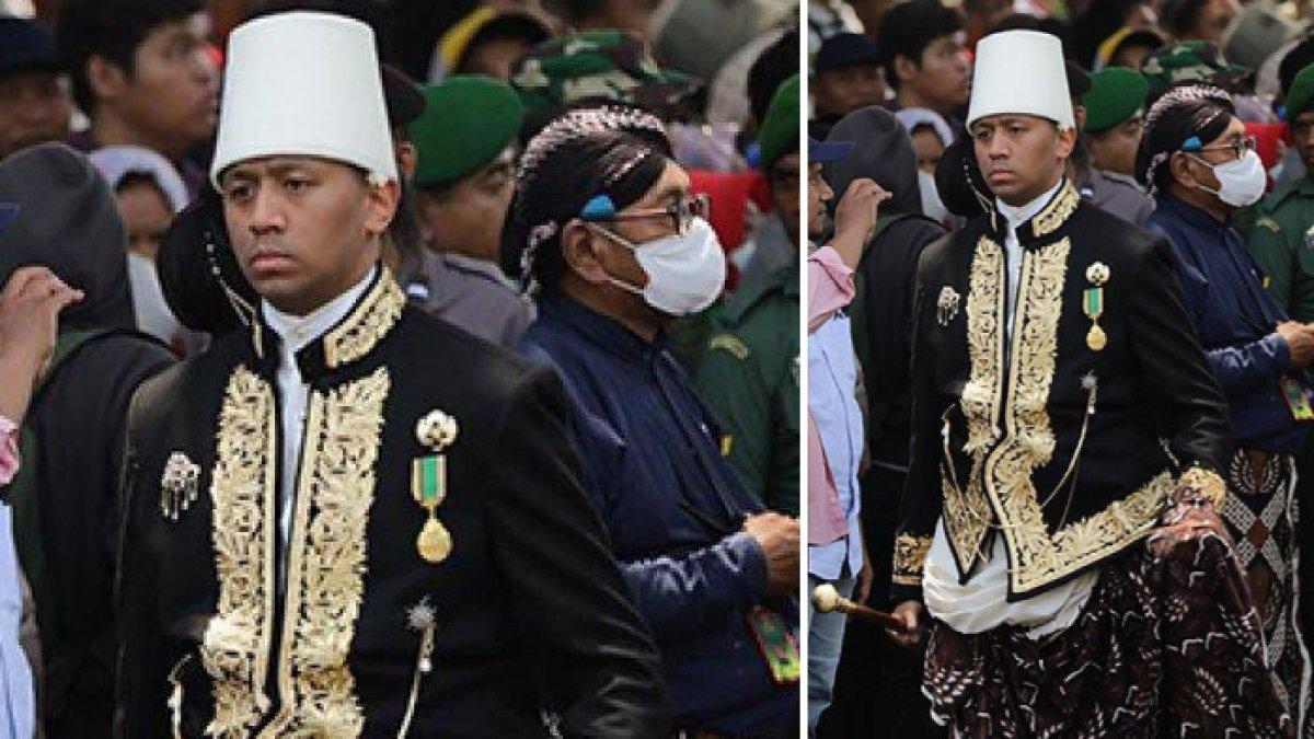 Marrel Suryokusumo cucu Sultan Hamengkubuwono X mengenakan pakaian Kesatrian Ageng Keraton Jogja