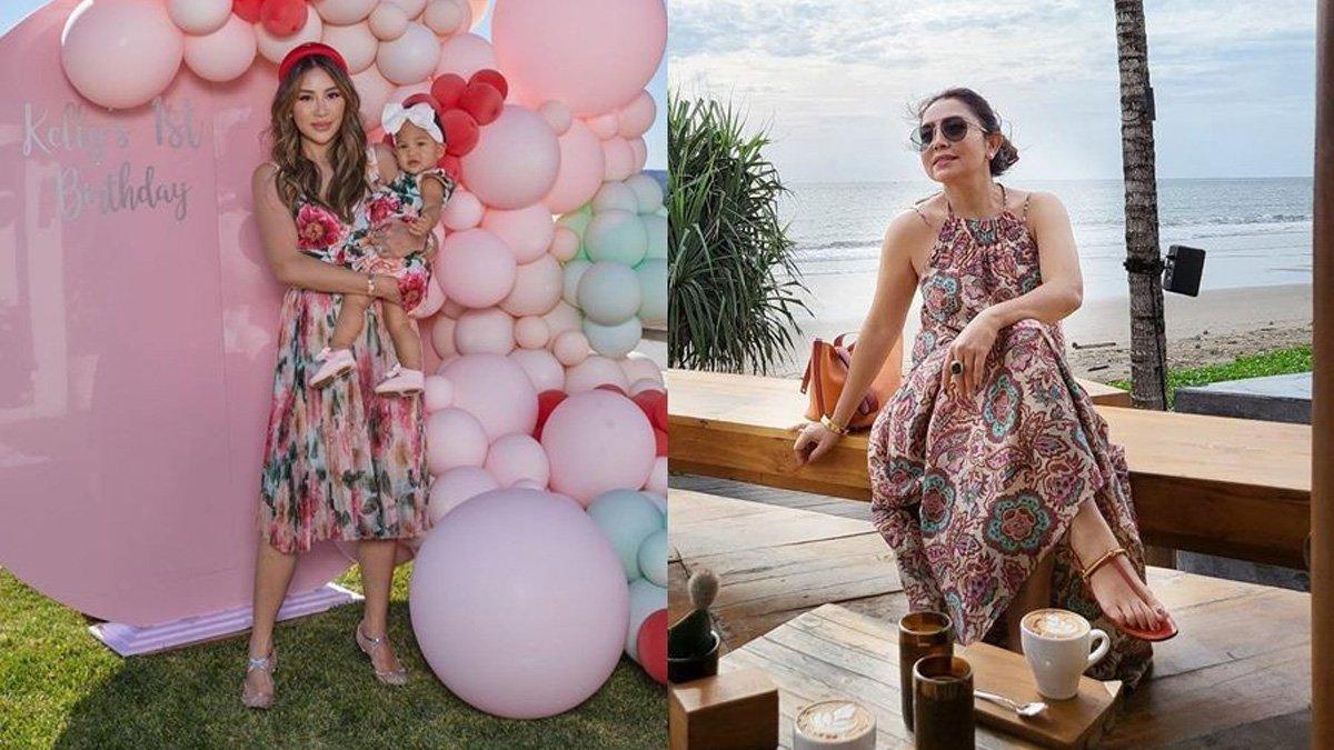 Mayangsari dan Kezia kenakan dress.