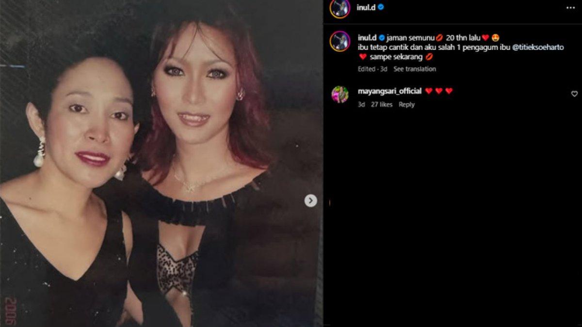 Mayangsari komentari foto lawas Titiek Soeharto bareng Inul Daratista
