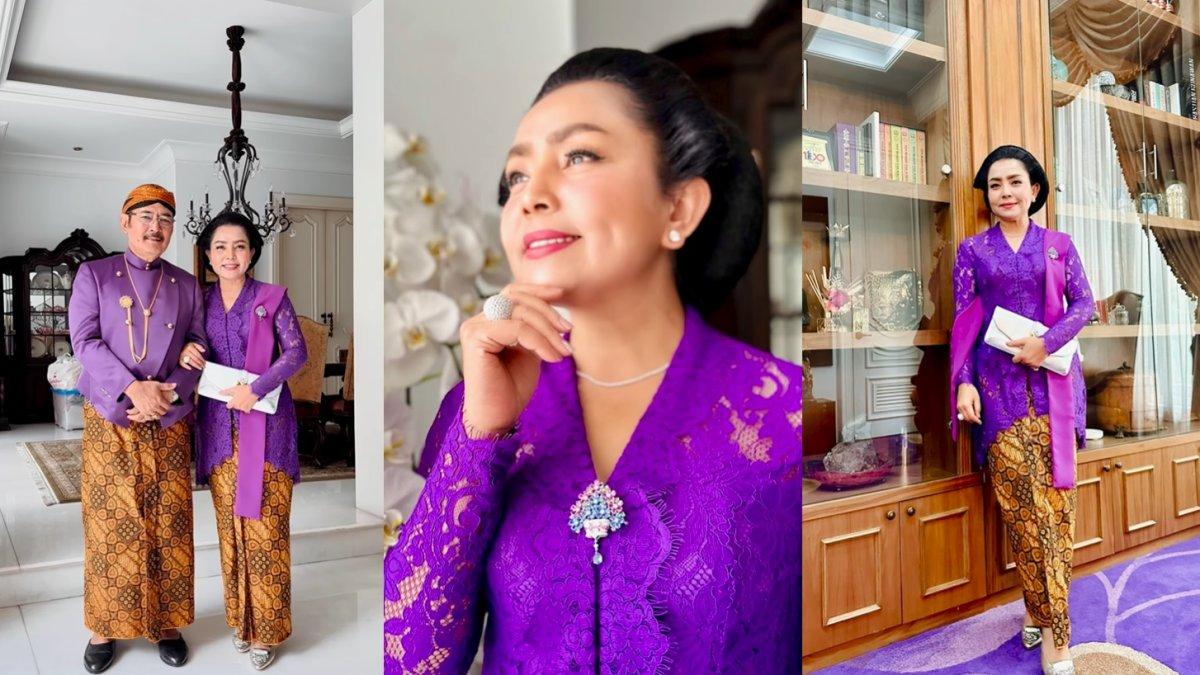 Mayangsari tampil berkebaya ungu