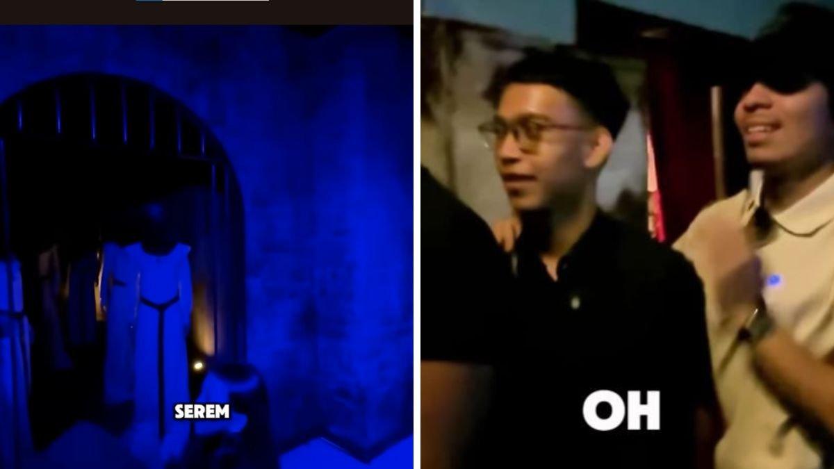 Mengunjungi wahana rumah hantu