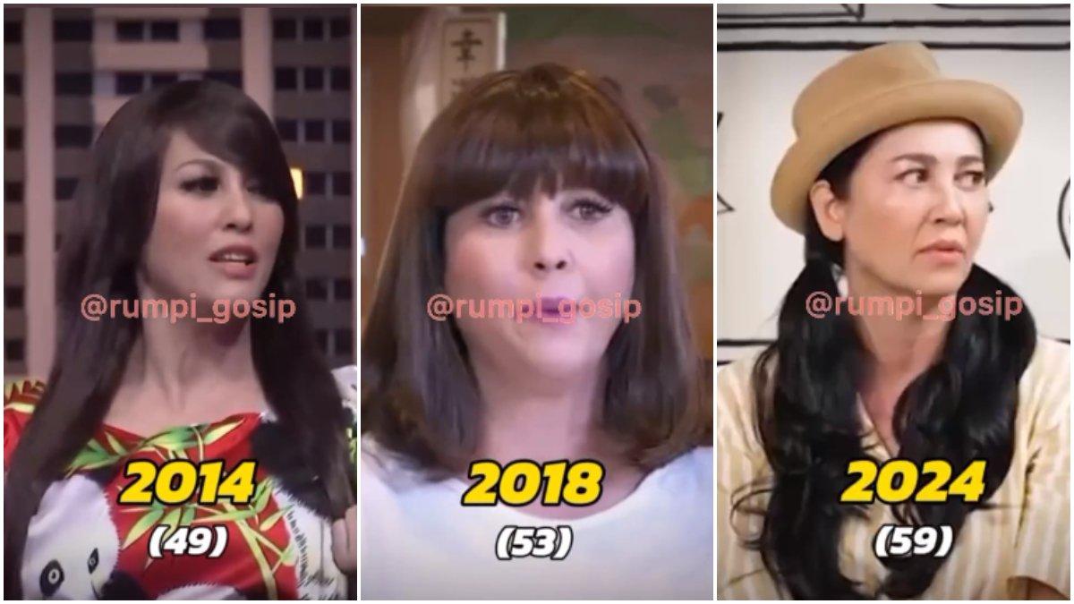 Meriam Bellina dengan rambut panjang.