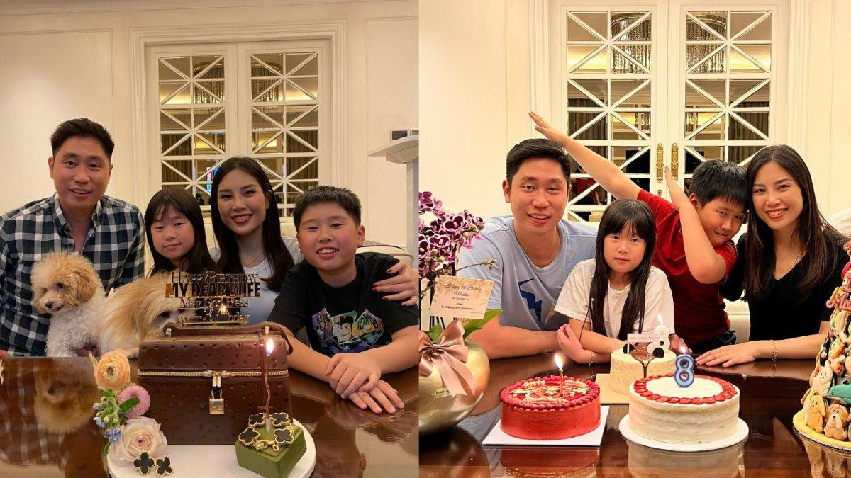 Michael Dharmajaya bersama Angela dan anak-anak mereka