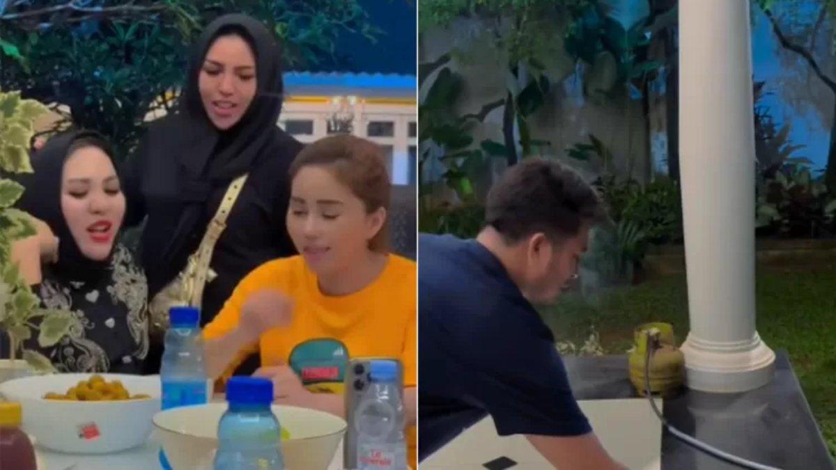 Mira Hayati kedapatan memasak menggunakan gas 3kg.