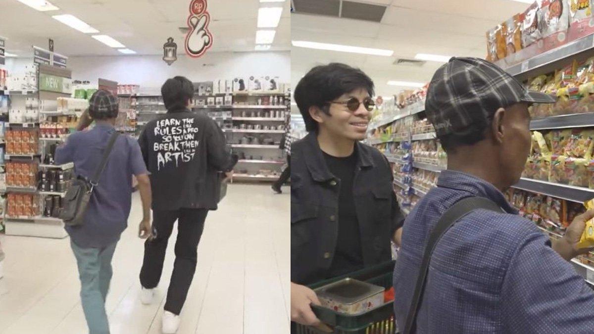 Momen Atta Halilintar ajak tetangganya yang bekerja sebagai pemulung belanja.