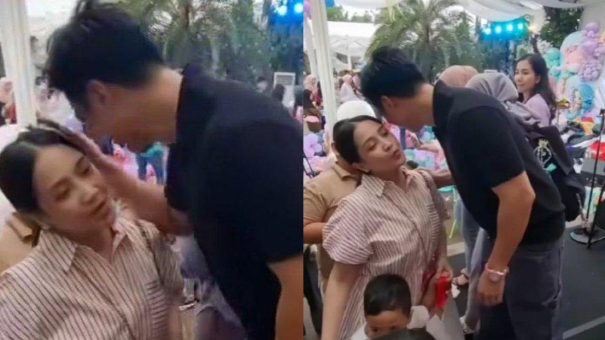 Momen Baim Wong elus kepala dan cipika-cipiki dengan Nagita Slavina.
