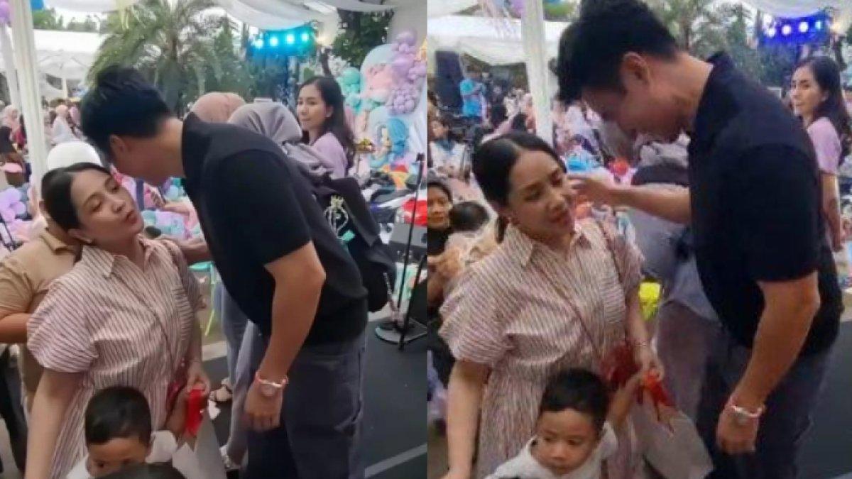 Momen Baim Wong elus kepala dan cipika-cipiki dengan Nagita Slavina.