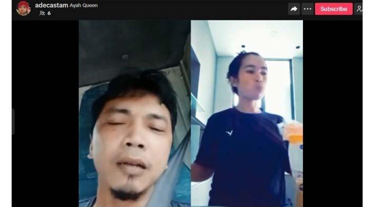 Momen Castam suami Siti TKI live dengan seorang wanita di TikTok, Jumat (1/9/2023)