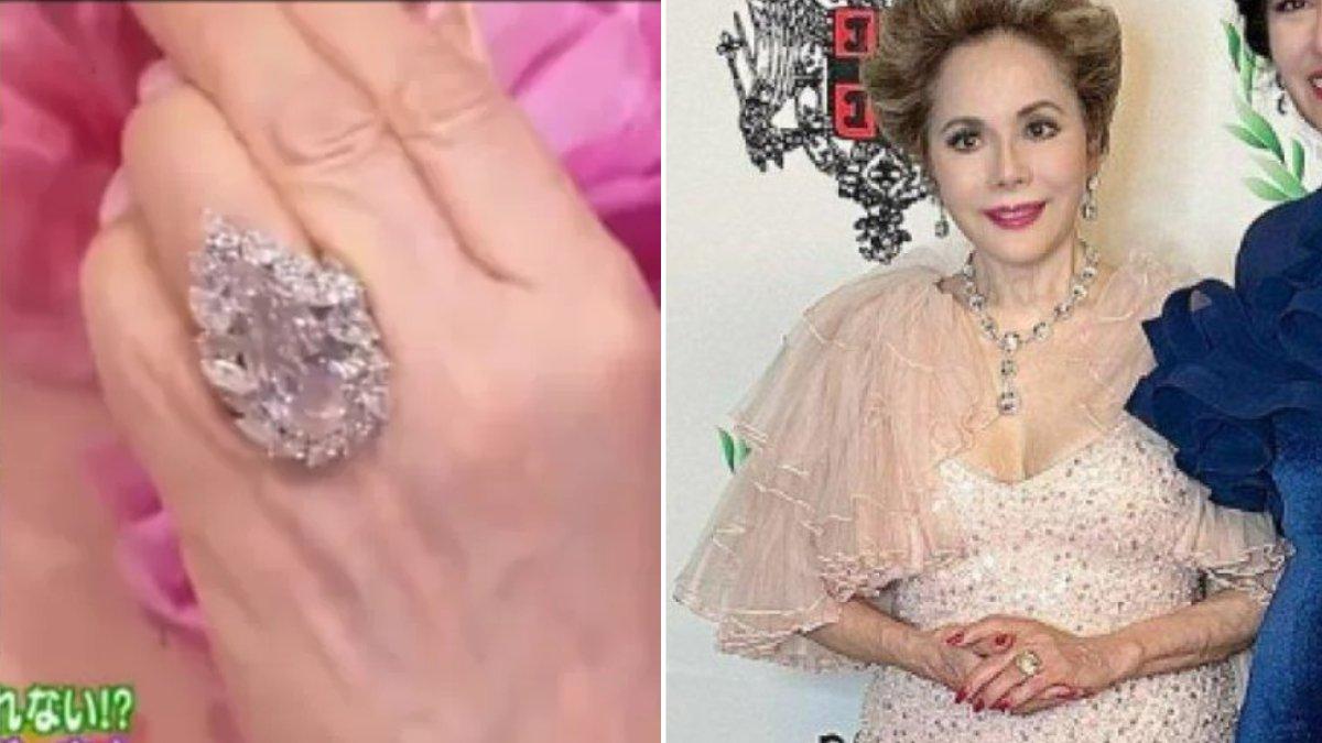 Momen Ratna Sari Dewi istri Presiden Soekarno kenakan cincin mewah.