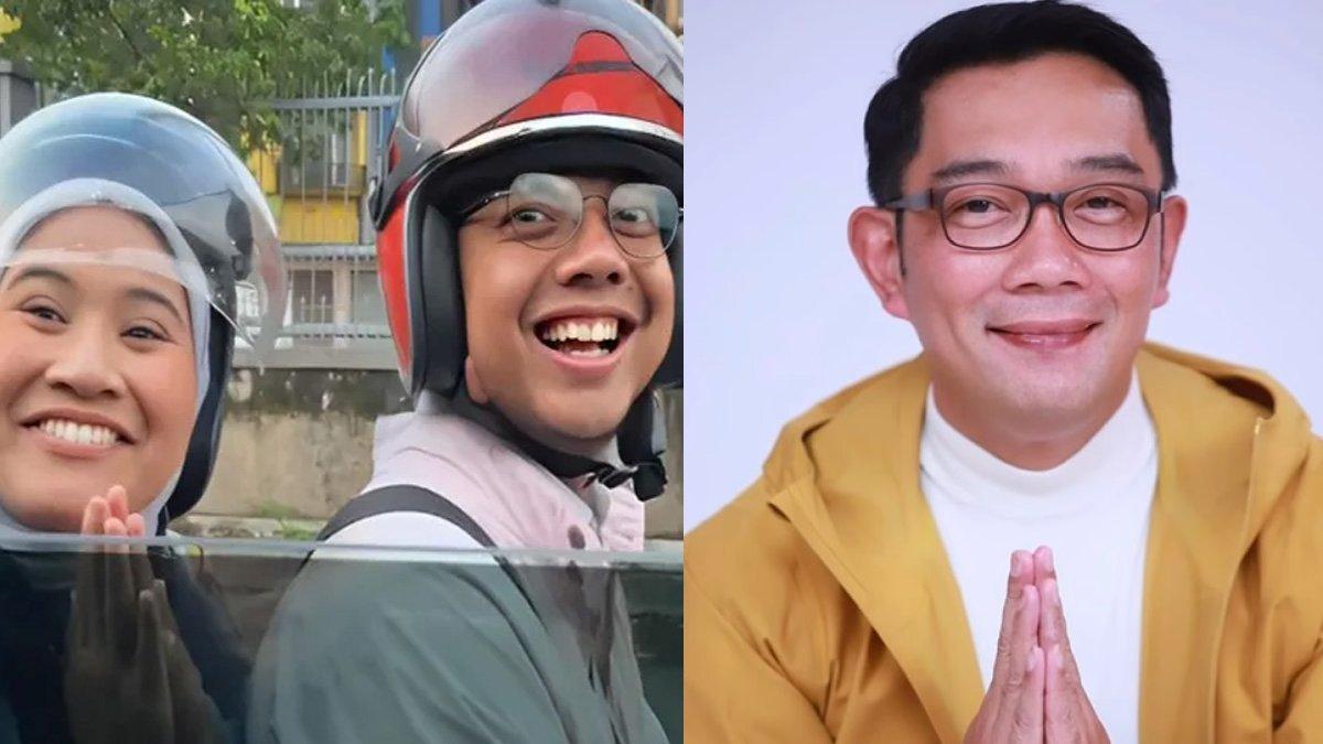 Sejoli disapat Ridwan Kamil saat boncengan mesra di jalan.