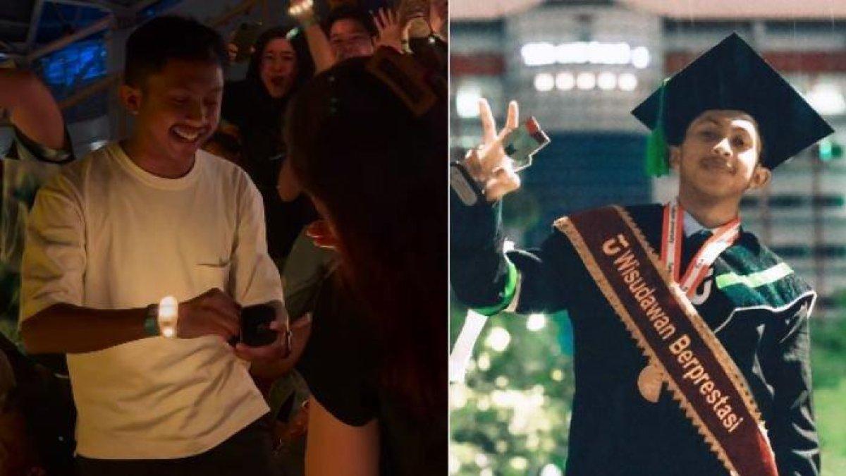 Momen TM Raza Iqbal lamar kekasih saat nonton konser Coldplay di Jakarta