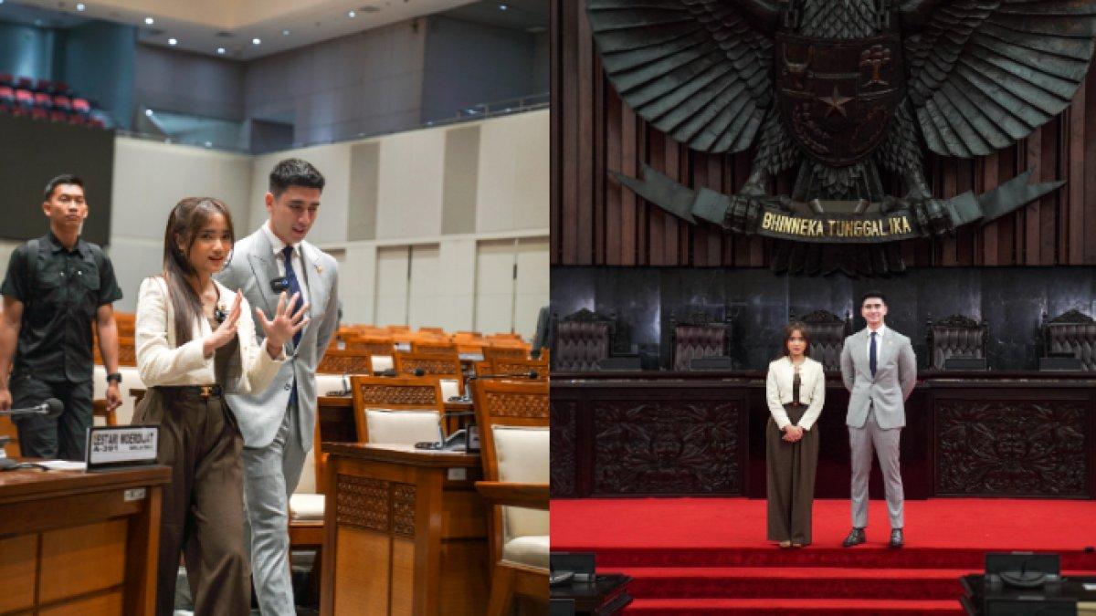 Momen Verrell Bramasta bawa Fuji keliling gedung DPR RI
