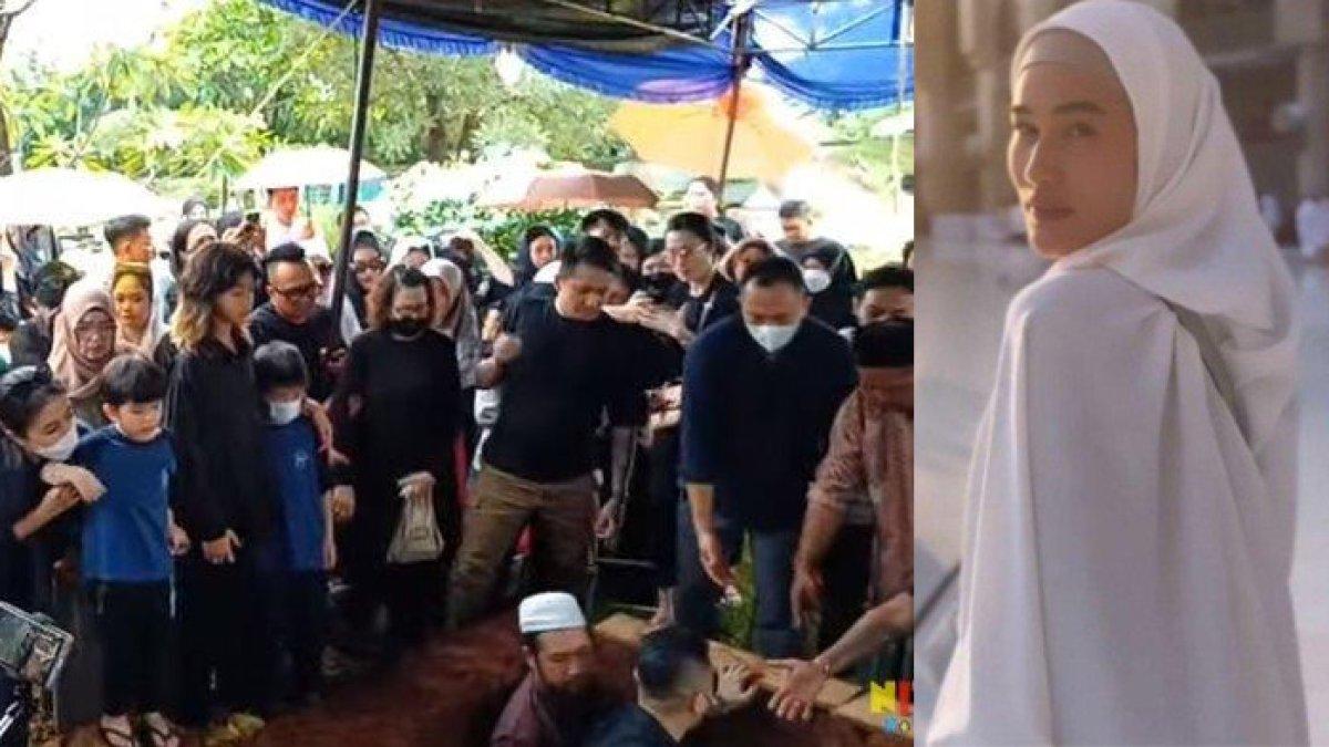 Momen anak-anak Stevie Agnecya saksikan proses pemakaman sang ibu