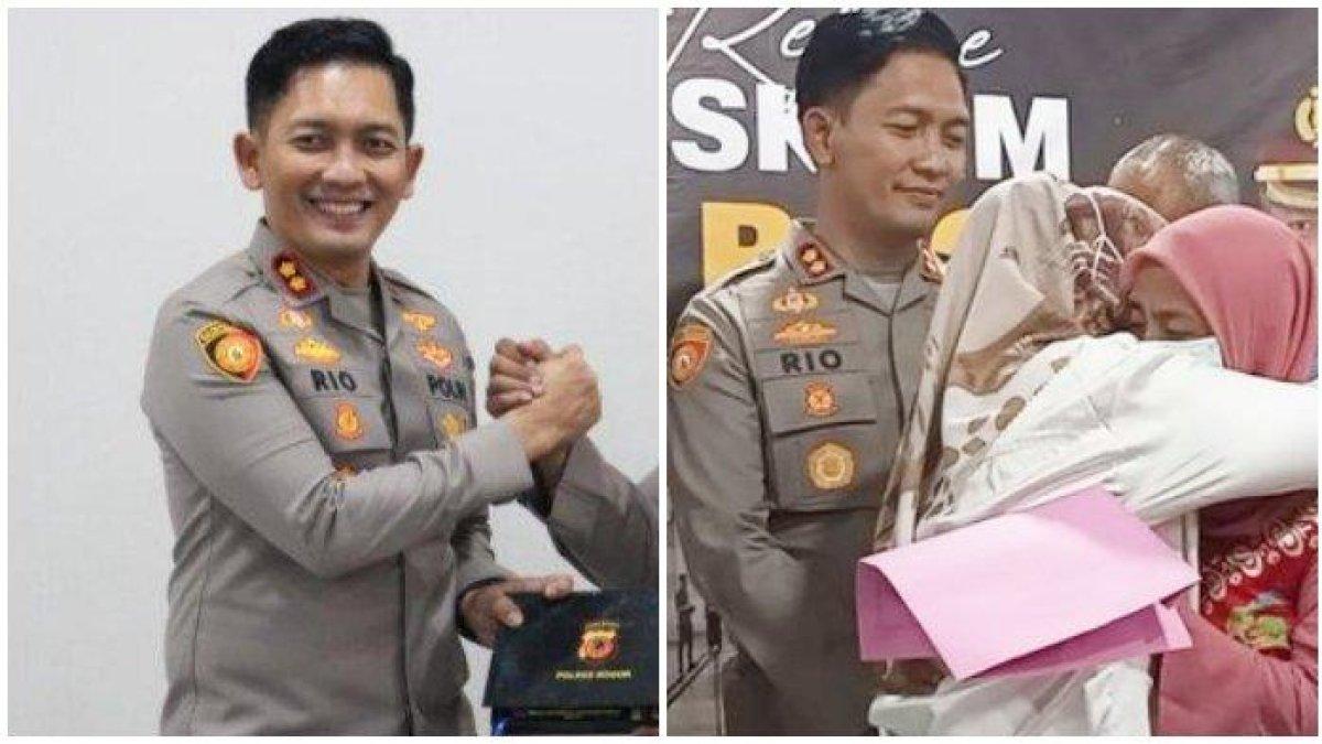 (Kiri) Momen haru saat kedua ibu bayi tertukar berpelukan usai mengetahui hasil tes DNA silang di Mapolres Bogor, Cibinong, Kabupaten Bogor, Jawa Barat, Jumat (25/8/2023). Berikut profil dari Kapolres Bogor AKBP Rio Wahyu Anggoro yang menangis saat mediasi kasus bayi tertukar