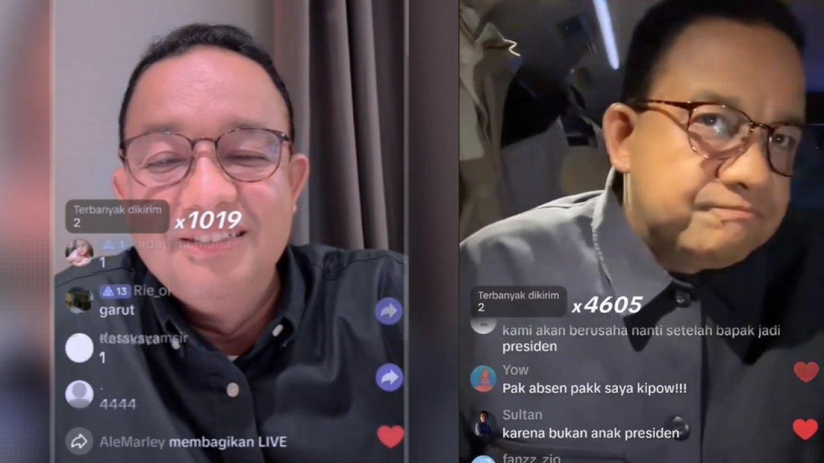 Anies Baswedan dapat ancaman tembak dari sebuah akun ketika sedang live TikTok