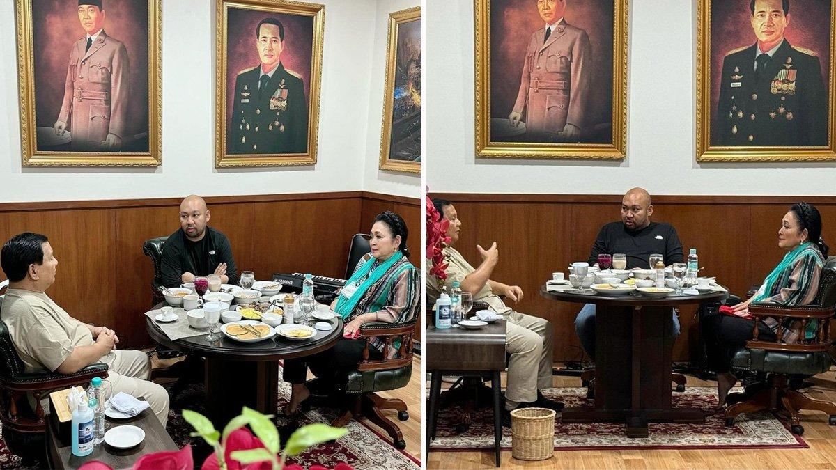 Momen manis Titiek Soeharto jenguk Prabowo Subianto yang baru saja menjalani operasi.