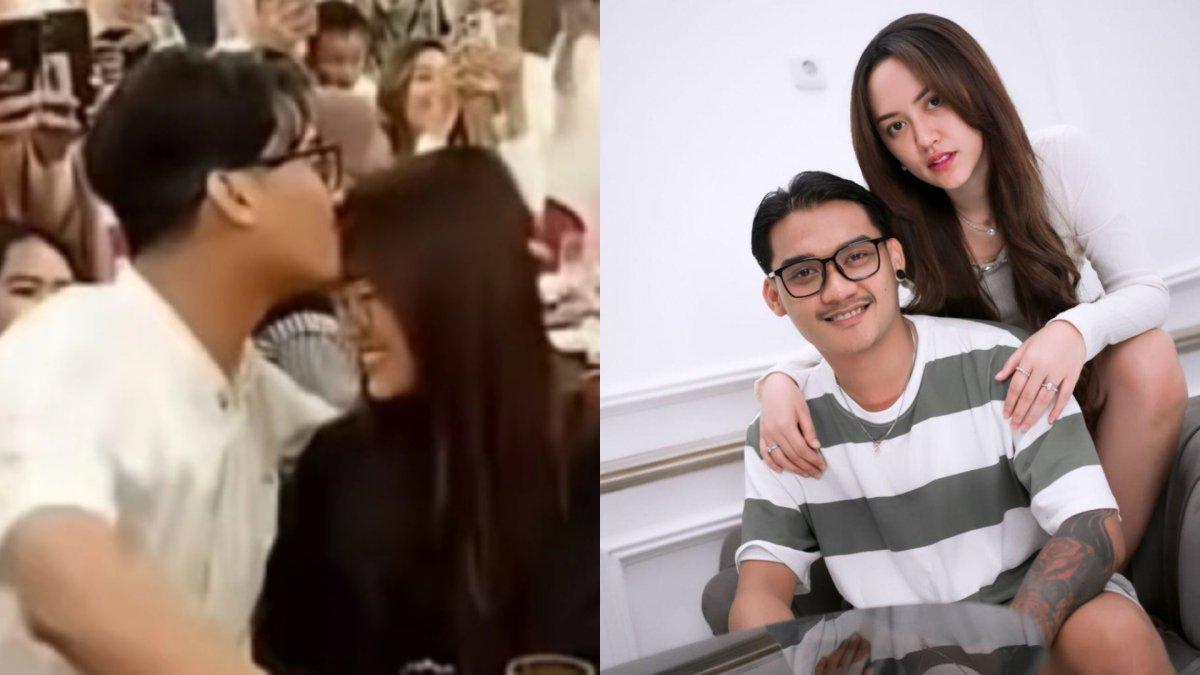 Momen mesra Happy Asmara dicium keningnya oleh Gilga Sahid, bikin para penggemar baper.