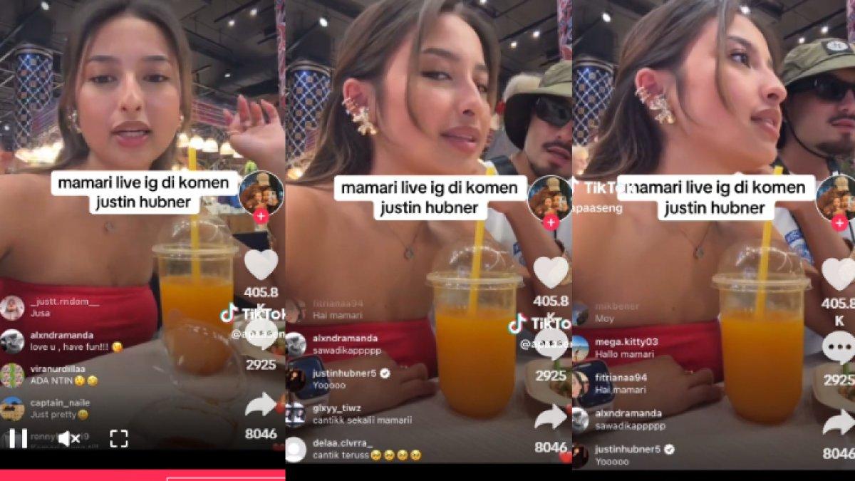 Momen pemain pesepak bola Timnas Indonesia, Justin Hubner tiba-tiba masuk ke 'live' TikTok Jennifer Coppen.