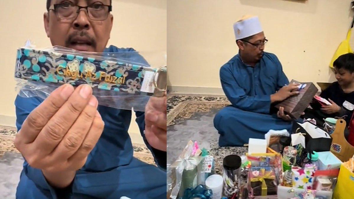 Momen seorang guru membuka kado dari murid-muridnya menjadi viral di media sosial