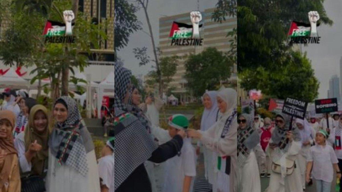 Mulan Jameela ajak anak bungsunya ikut demo bela Palestina