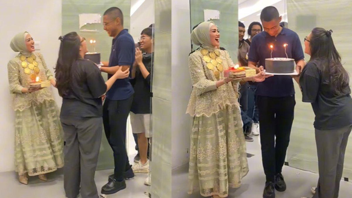Mulan Jameela dan calon mantu beri kejutan untuk Tiarani Savitri