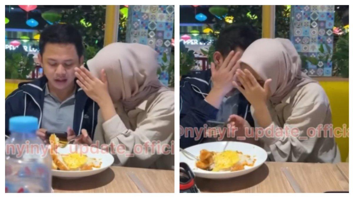 Momen Nadya dan Iqbal makan sepiring berdua tapi masih malu-malu