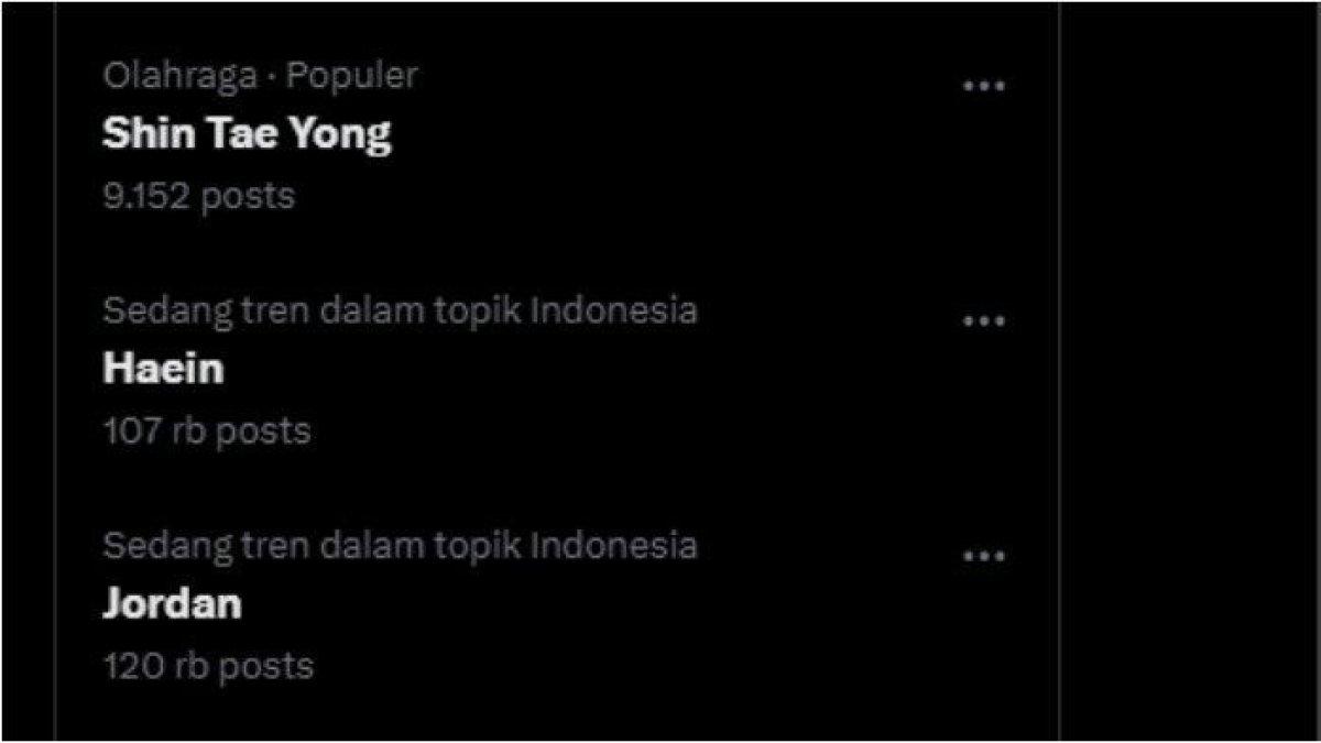 Nama Shin Tae-yong mengisi daftar trending topik Twitter (X) yang sudah dicuitkan lebih dari 9 ribu pengguna, Senin (22/4/2024) pukul 17.10 WIB.