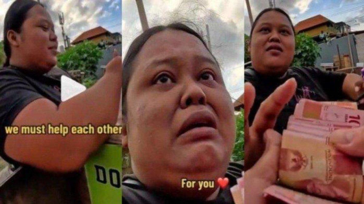 Nasib mujur dialami wanita pedagang donat di pinggir jalan. Wanita t