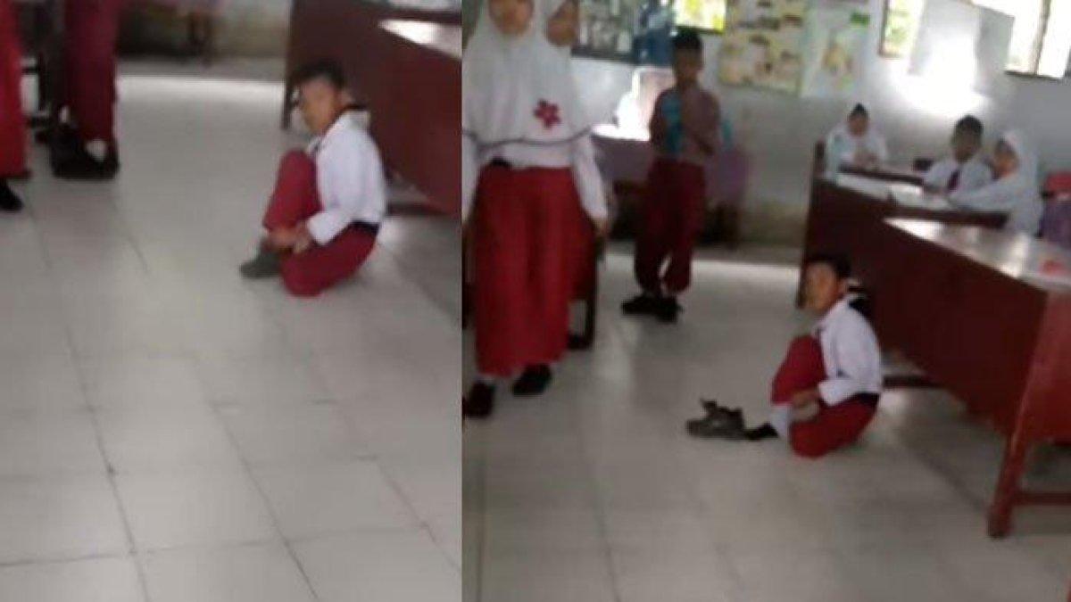 Nasib siswa SD di Medan, Sumatera Utara yang diminta belajar di lantai karena sang ibu sulit melunasi SPP sekolah.