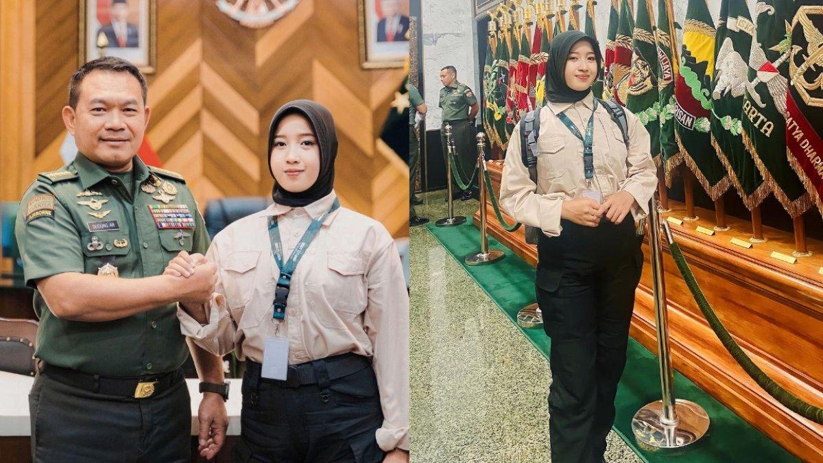 Nur Aini berfoto bersama Kasad Dudung Abdurachman