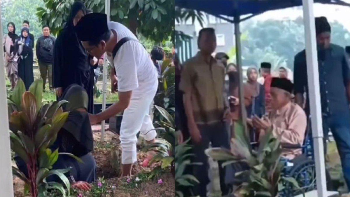Nur Atiqah dan ayah hadiri pemakaman sang ibu
