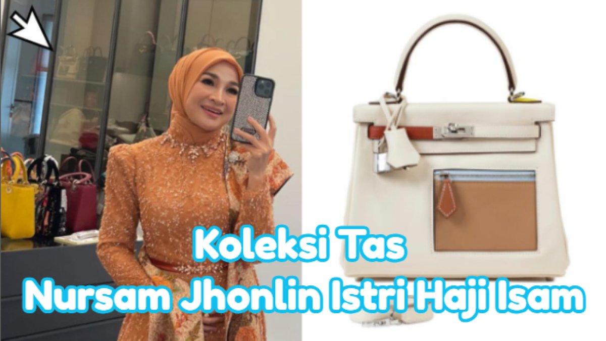 Inilah potret Nursam Jhonlin istri Haji Isam sang crazy rich Kalimantan. Ia terlihat memiliki tas Hermes seharga Rp595 juta atau setengah miliar.