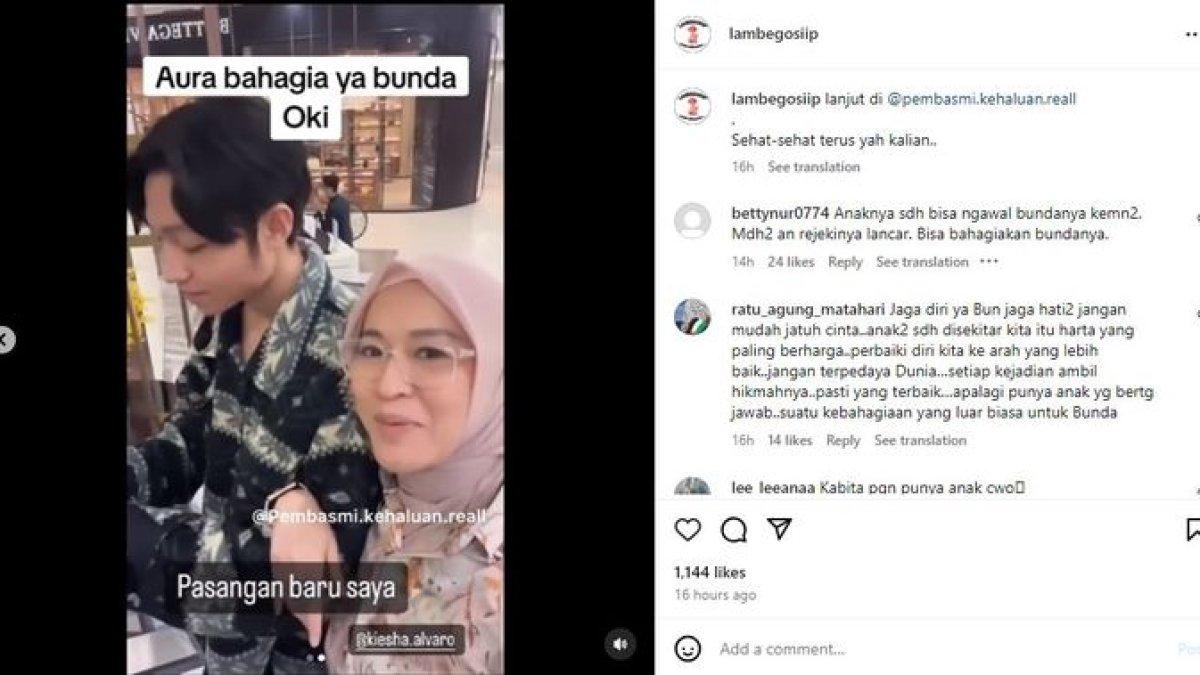 Okie Agustina bercanda kenalkan 'pacar' baru.