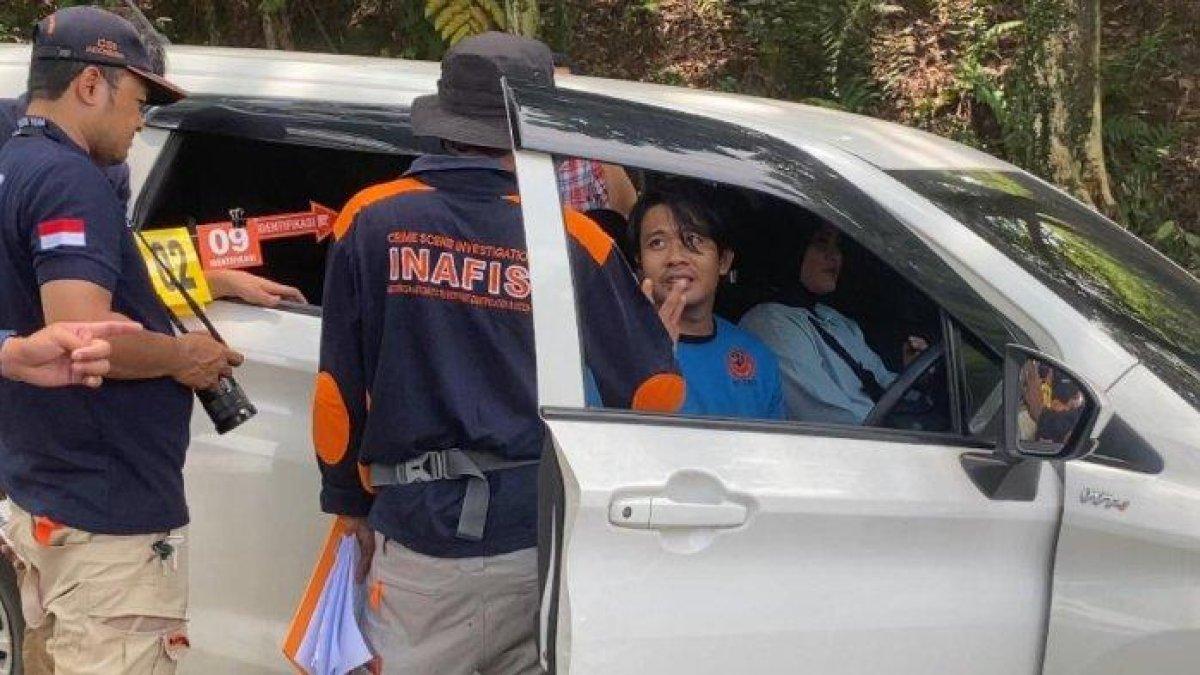 Olah TKP di wilayah Kabupaten Bogor terkait kasus pembunuhan seorang wanita yang mayatnya dibuang ke wilayah Kota Banjar, Jumat (1/3/2024).