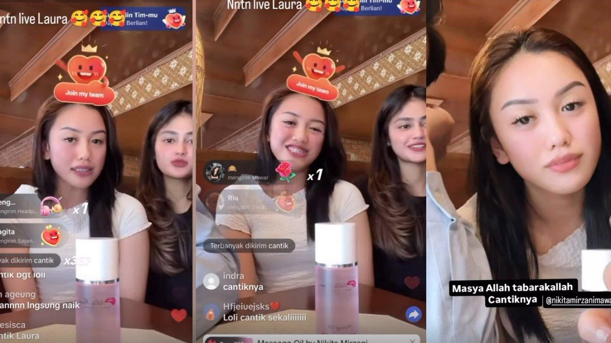 POLEMIK NIKITA MIRZANI - Potret Lolly lakukan live TikTok diambil dari Instagram @nikitamirzanimawardi_172 pada Senin (17/3/2025). Lolly dipuji makin cantik setelah kembali ke pelukan keluarga