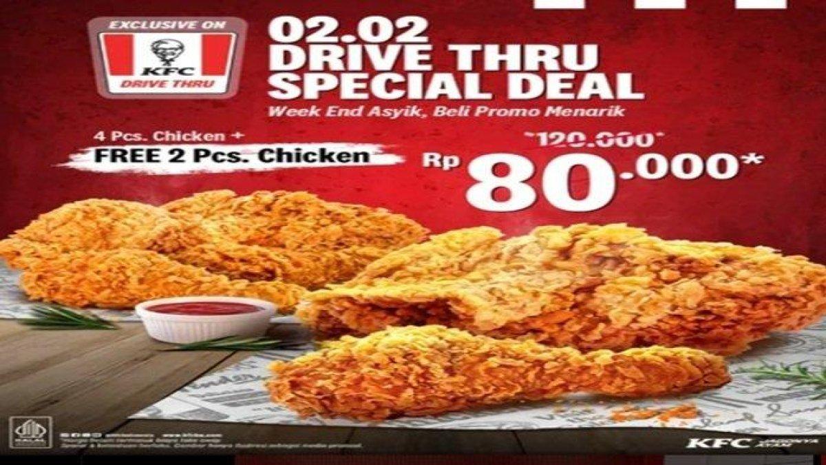 PROMO KFC - hanya berlaku hari ini eksklusif dari Promo KFC Kombo Drive Thru Spesial Deal, Minggu (2/2/2025).