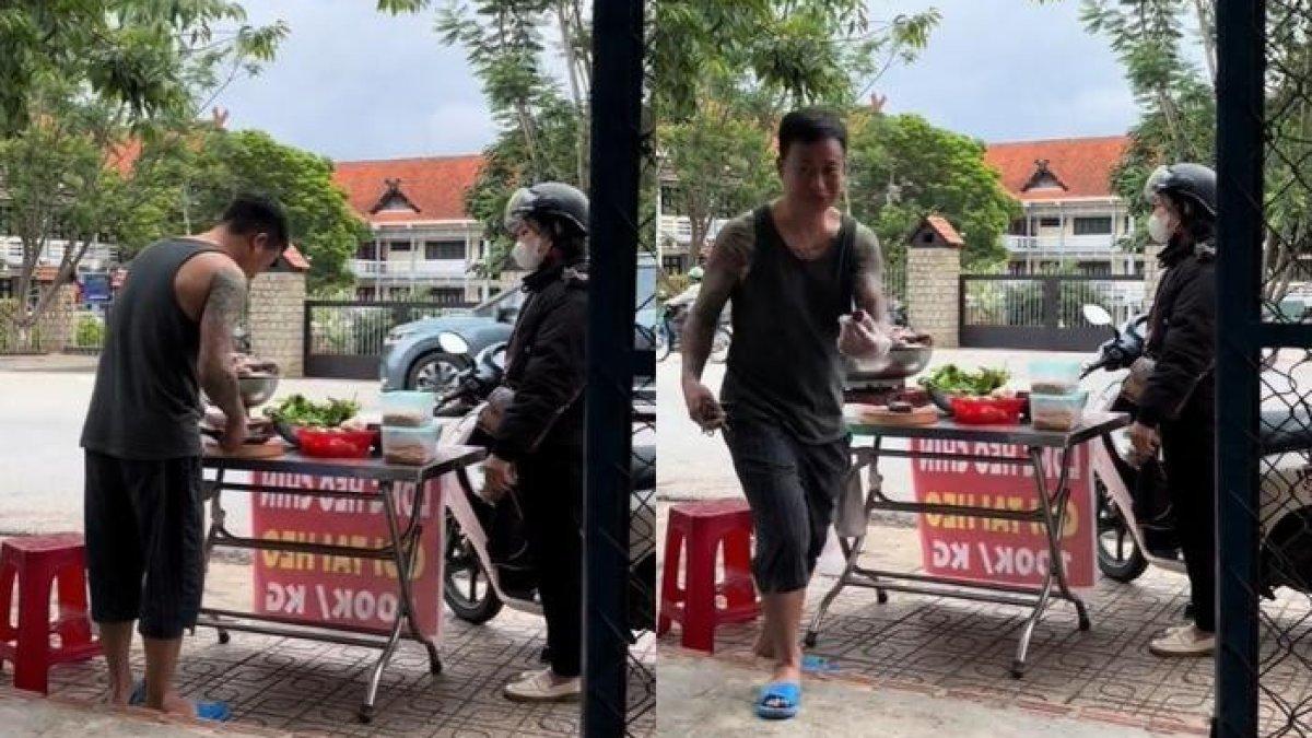 Pacar Nam Em jualan daging.