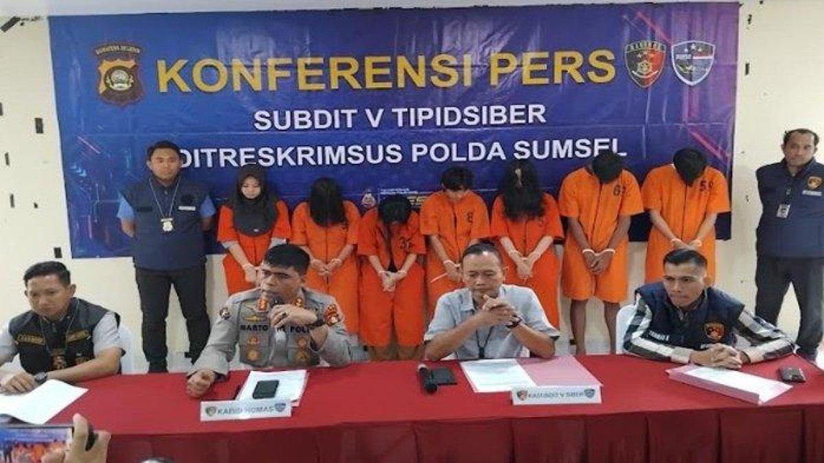 Para pelaku jual beli akun whatsapp yang diamankan Subdit Siber Ditreskrimsus Polda Sumsel