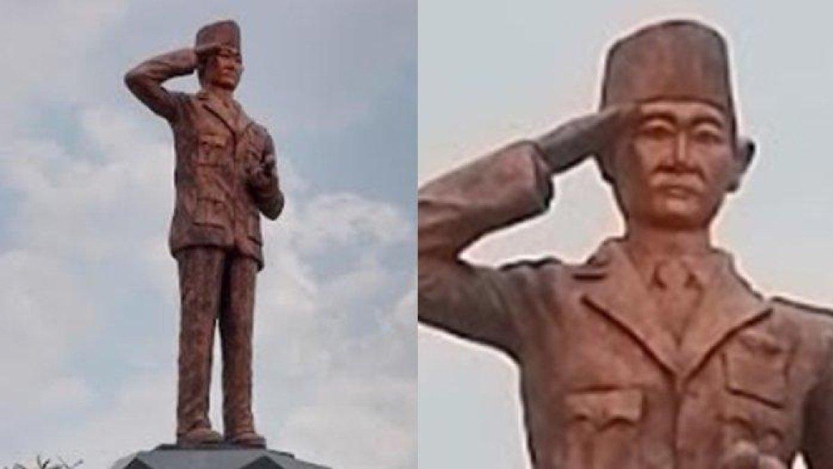 Patung Bung Karno di Banyuasin setelah dibuat ulang