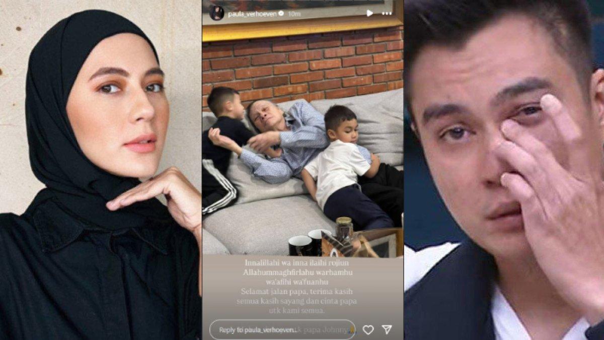 Paula Verhoeven berduka ayah Baim Wong meninggal