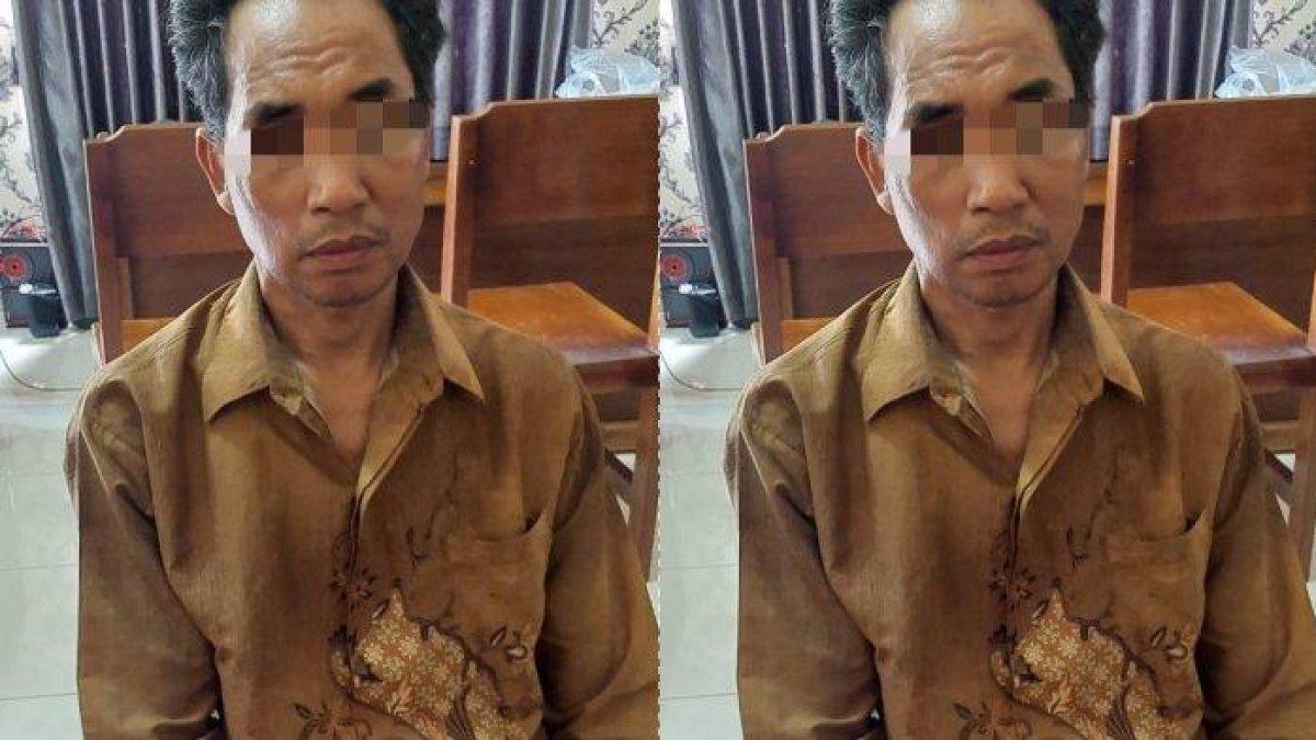 Pelaku pembacokan adik kandung dan istri adiknya, HE (50) warga Kepahiang