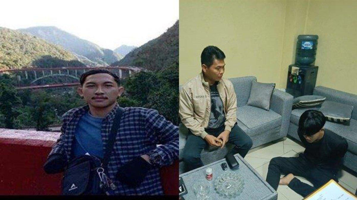 Dede (kanan) pembunuh Frengki (kiri) berhasil diamankan oleh Direktorat Intelkam Polda Sumsel saat berada di Jalan Urif Sumaharjo, Kota Palembang, Sumsel, Jumat (15/9/2023) sekira pukul 23.30 WIB.