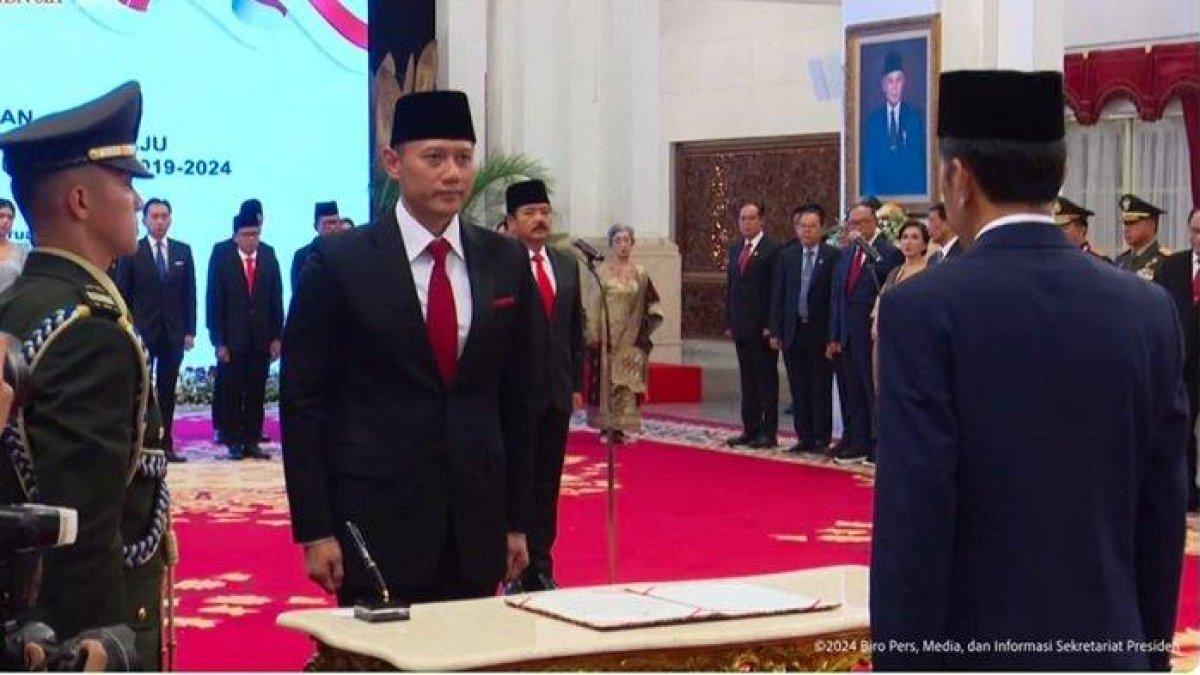 Pelantikan AHY jadi Menteri ATR oleh Presiden Jokowi