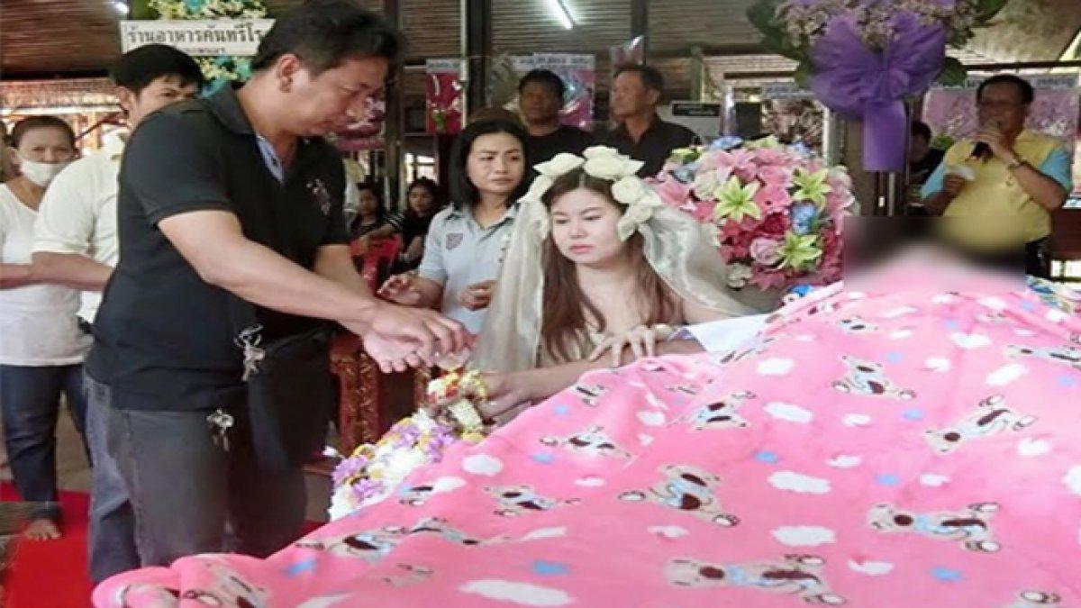 Pelayat menatap miris Nan Thipparat dandan bak pengantin nikahi jasad kekasihnya