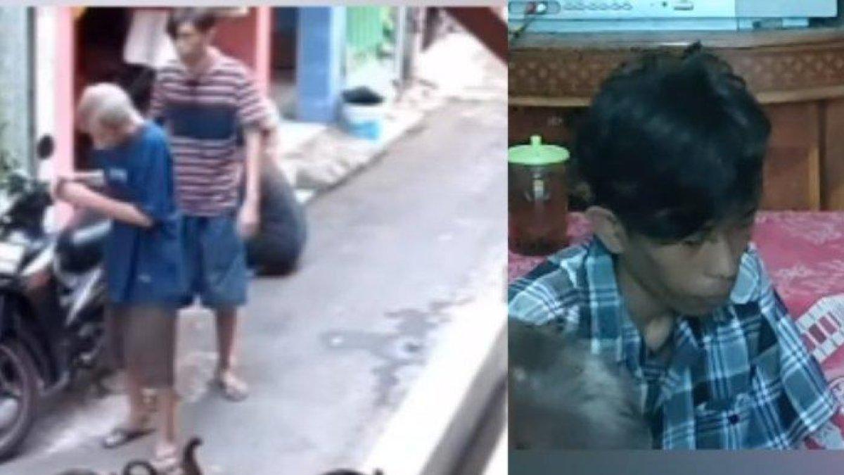 Pemuda asal Cakung, Jakarta Timur ini memukul ayahnya sampai tersungkur lantaran korban sering pikun